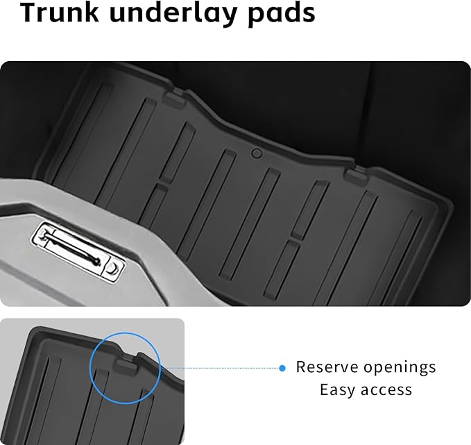3Pcs for Tesla Cybertruck Trunk Mats Accessories 2024 2025 Custom Fit All Weather TPE Cargo Liner,Heavy Duty Pickup Truck Bed/Lower/Frunk Mat