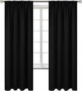 BGment 72 Inches Long Blackout Curtains for Bedroom - Rod Pocket Thermal Insulated Room Darkening Drapes for Living Room Privacy Blinds, 42 x 72 Inch, 2 Panels, Black