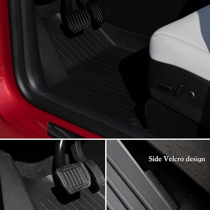 6Pcs Floor Mats for Tesla Model Y 2021/2022/2023/2024 Accessories, TPE All Weather Anti-Slip Waterproof 3D Front Frunk Rear Trunk Cargo Liner Tray Mats