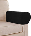 Stretch Sofa Arm Covers Spandex Jacquard Anti-Slip Couch Armrest Protector for Sofa Couch Chair Recliner, Set of 2, Black