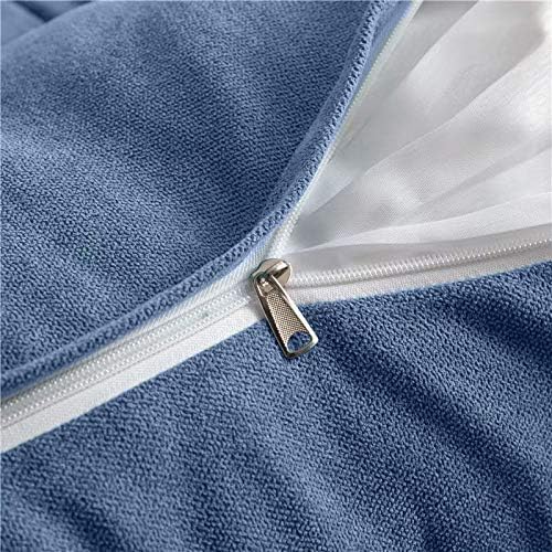 Triangular Reading Bed Rest Pillow Large Bolster Cushion Headboard Backrest Wedge Pillow with Removable Cover and Two Large Side Pockets (Blue, King: 78 x 8 x 20 inches)