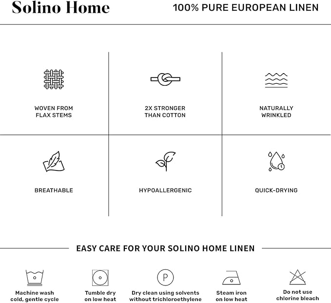 Solino Home Linen Black Table Runner 48 Inches - Classic Hemstitch, 100% Pure Linen Coffee Table Runner 14 x 48 Inch Ideal for Dresser Tables - Winter, Holiday, Christmas