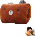 Kids Cartoon Hand Warmer Pillow, Plush Animal Doll with Arm Warmers for Children, Soft Hugging Cushion for Nap and Winter Days, Cozy Throw Pillow