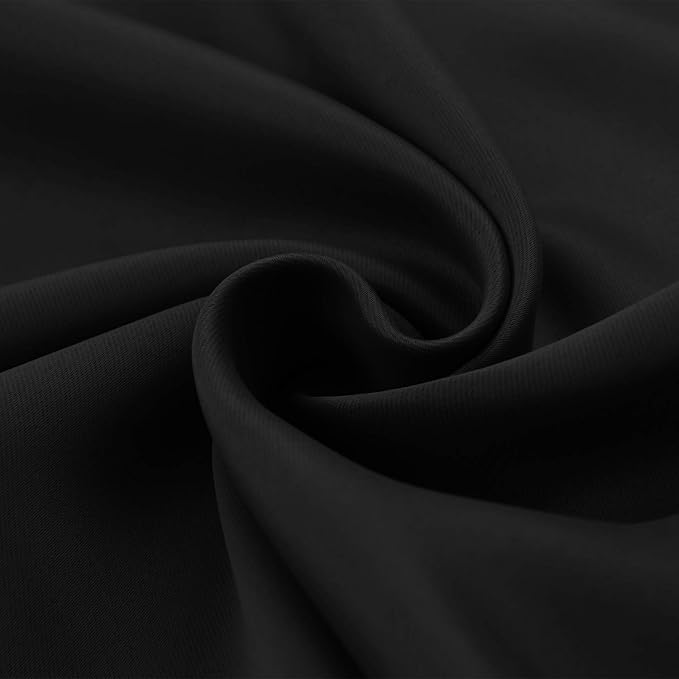 BGment Small Black Curtains 34x30 Inch for Short Window - Rod Pocket Half Window Drapes for Kitchen Cafe Decorative Thermal Insulated Room Darkening Blind Rv Camper Privacy, 2 Panels