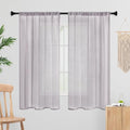 Sheer Curtains 72 Inches Long 2 Panels, Rod Pocket Short Curtain for Kitchen, Bedroom, Cafe Window(Light Grey 38" W x 72" L)