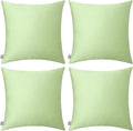 Thmyo 4-Pack 100% Cotton Comfortable Solid Decorative Throw Pillow Case Square Cushion Cover Pillowcase DIY Sublimation Blank Pillow Covers(20x20 inch/ 50x50cm,Light Pea Green)