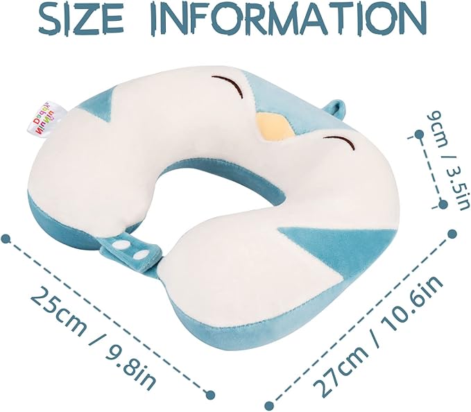 Niuniu Daddy Penguin Kids Travel Pillow - Soft Memory Foam Portable Neck Pillow for Long Trip by Airplane, Car, Train Essentials Travel Sleeping for Toddlers Boys and Girls (3-8 Years)