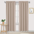 DWCN Blackout Curtains for Living Room Thermal Insulated, Energy Saving & Noise Reducing Bedroom Curtains, Camel, W 52x L 84 Inch, Set of 2 Rod Pocket Curtain Panels