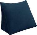 Wedge Headboard Pillow Dorm Room Reading Pillow Back Support for Sitting Up in Bed Bolster Lumbar Cushion Body Positioning Bedrest (Navy Blue, 24x8x20 in)