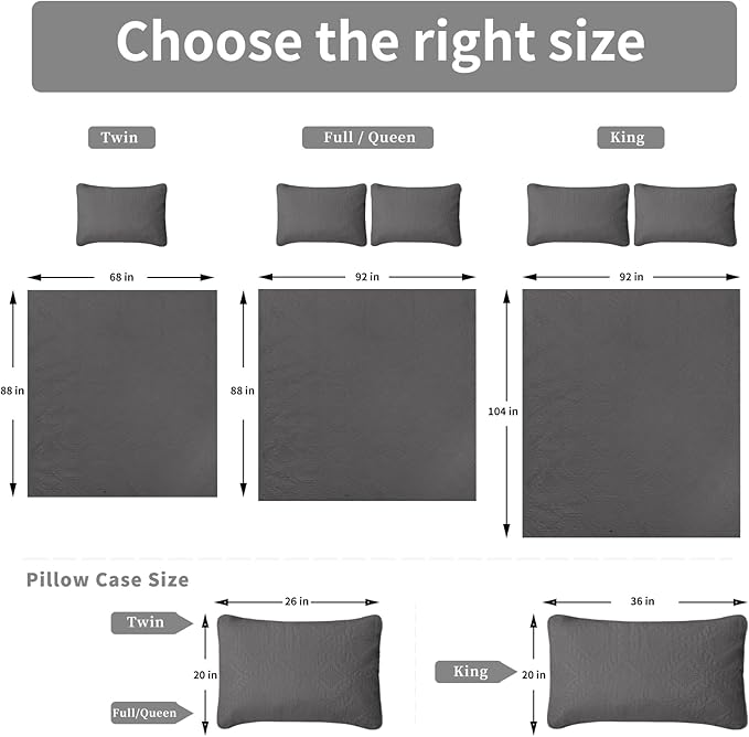 Easy-Going Full/Queen Size Reversible Quilt Set with 1 Quilt and 2 Pillow Shams, Soft Bed Quilt Cover, Water Resistant Lightweight Microfiber Bedspread, Stain Resistant, Olive Leaf-Gray/Light Gray