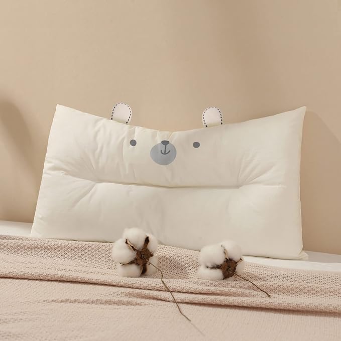 Choc chick Toddler Pillow,20X14inches Machine Washable Soft Hypoallergenic Kids Pillows,Child Cute Animal Perfect Toddler Pillows for Sleeping 2 Year Old (Bear)