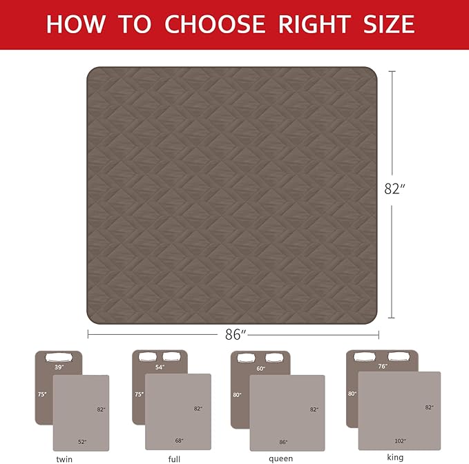 Moonsea Waterproof Blanket Dog Bed Cover with Non-Skid Bottom, Couch Cover for Dogs, Mattress Protector Furniture Protector, Bed Couch Sofa(86" X 82"), Chocolate