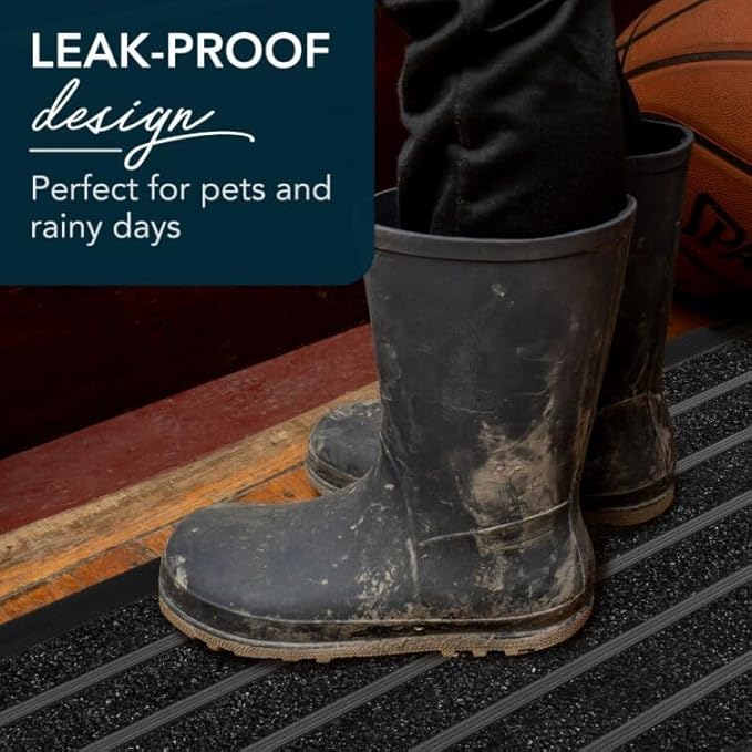 ubdyo Extra Durable Door Mat - Dirt Trapping Outdoor Welcome Mats - Non-Slip Outdoor Indoor Entrance - Low Profile Front Doormat (36" x 24", Bright Black)