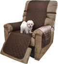 U-NICE HOME Recliner Chair Covers Reversible Chair Cover Pet Covers for Dogs with Elastic Straps Water Resistant Diamond Quilted (28''Recliner Oversized, Chocolate/Taupe)