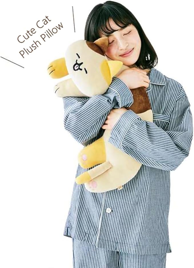 U-Shaped Cat Plush Pillow, Cute Plushies, 20" - Ultrasoft Cat Stuffed Animal, Birtday Gift (Bicolor)