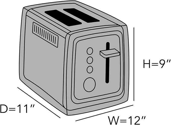 Covermates Keepsakes Toaster Cover - Dust Protection - Stain Resistant - Washable Appliance Cover, Slate