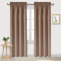 DWCN Blackout Curtains Room Darkening Thermal Insulated Bedroom Curtains Window Curtain Panels, 42 x 84 inches Long, Set of 2 Khaki Rod Pocket Drapes