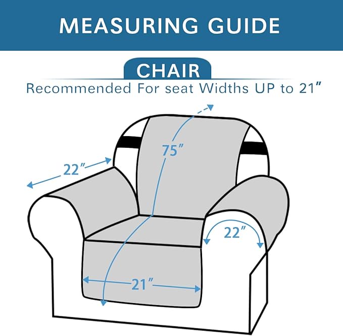 H.VERSAILTEX Reversible Chair Cover Furniture Protector Anti-Slip Couch Cover Water Resistant 2" Elastic Straps Chair Slipcover Pets Kids Fit Sitting Width Up to 21" (Chair:75" x 65", Red/Tan)