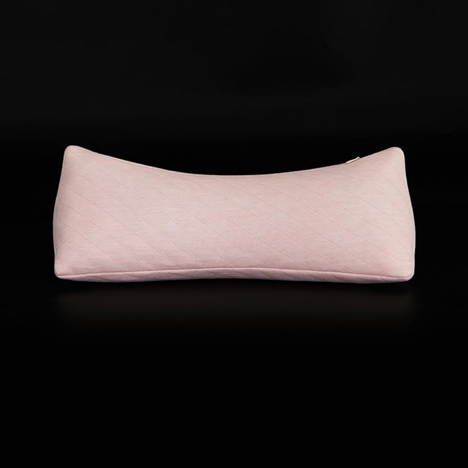 Buckwheat Neck Support Pillow Cervical Neck Cylinder Bolster Pillow Neck Pain Relief Breathable Comfortable for Back and Side Sleepers Round Pillows for Lunch Break Pink, 6x15 Inch