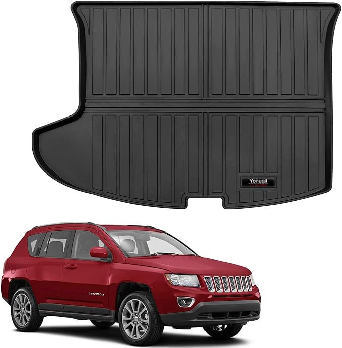 Custom Car Cargo Mats Trunk Liner All Weather TPE Protection Mat Accessories (for 2007-2016 Jeep Compass/Patriot/Dodge Caliber)