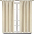 BGment Rod Pocket Blackout Curtains 54 Inches Long for Bedroom - Thermal Insulated 52 Inch Width Room Darkening Window Drapes for Short Living Room Kitchen, 52 x 54 Inch, 2 Panels, Beige