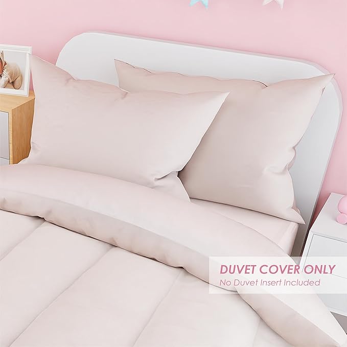 SANDJEST Beige Duvet Cover Sets Full Size for Kids Boys Girls, Incude 1 Polyester Comforter Cover 80x90 Inches and 2 Pillowcases 20x26 Inches, Comforter Not Included, Gift for Christmas Birthday