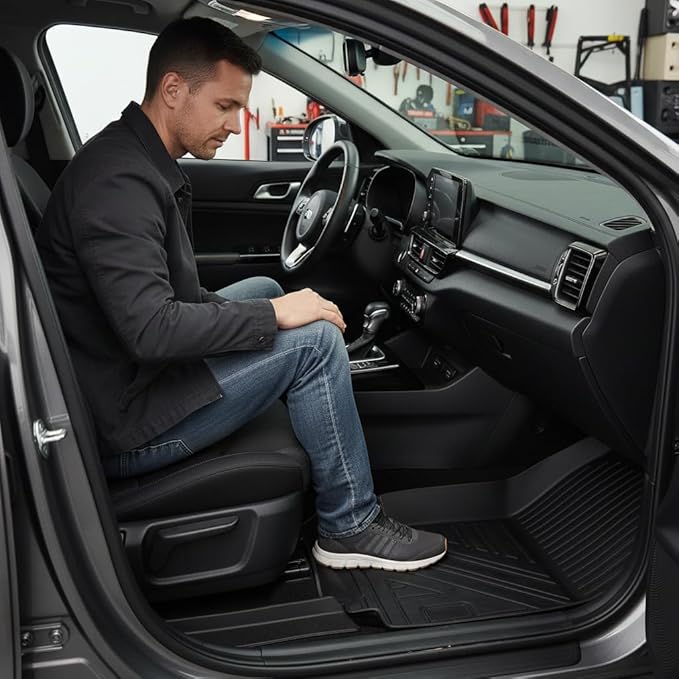 TPE Floor Mats Compatible with KIA Sportage Gas 2023-2026 Models，All Weather Protection 3D Waterproof Durable Anti-Slip TPE Floor Liners 1st ＆ 2nd Row Custom-fit Set Accessories （Non Hybrid Non PHEV）