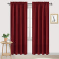 DWCN Blackout Curtains for Living Room Thermal Insulated, Energy Saving & Noise Reducing Bedroom Curtains, Amaranth Red, W 70x L 84 Inch, Set of 2 Rod Pocket Curtain Panels