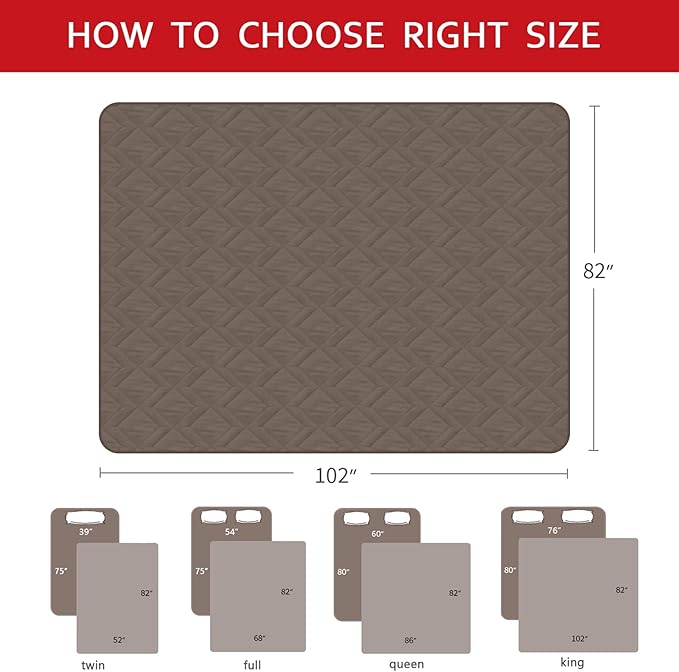 Moonsea Waterproof Blanket Dog Bed Cover with Non-Skid Bottom, Couch Cover for Dogs, Mattress Protector Furniture Protector, Bed Couch Sofa(102" X 82"), Chocolate