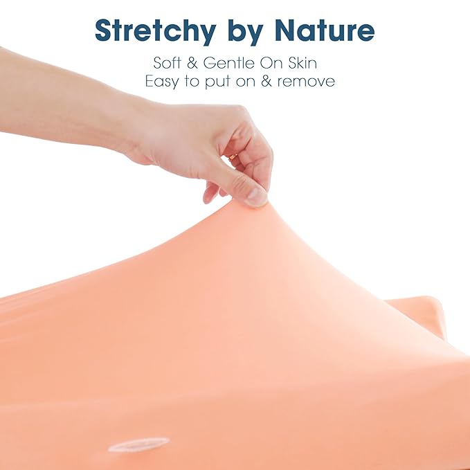 GRSSDER Stretch Ultra Soft Jersey Knit Changing Pad Cover Set 2 Pack, Change Table Pad Covers Fit 32"/34" x 16" Pads Safe and Snug, Beautiful Blush Floral Print for Girls