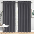 DWCN Bedroom Blackout Curtains 70 x 84 Inches Length 2 Panels Set, Solid Thermal Insulated Energy Saving Rod Pocket Window Treatment Curtains Blackout Drapes (W70 x L84 Inch, Dark Grey)