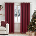 BGment Burgundy Blackout Curtains 84 Inches Long for Living Room - Thermal Insulated Drapes with Rod Pocket Room Darkening Window Treatments for Bedroom Christmas, 52 x 84 Inch, 2 Panels
