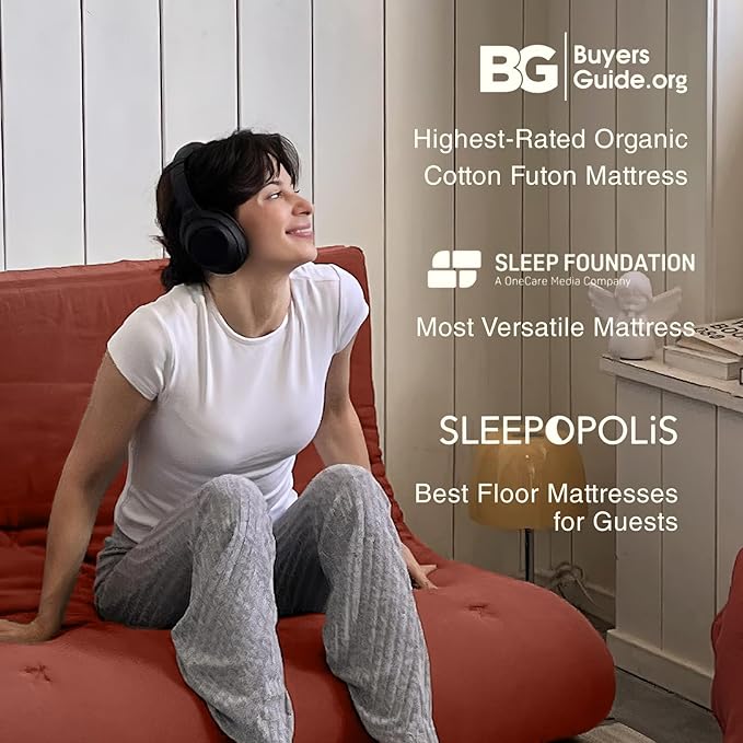 ZonLi Japanese Floor Futon Mattress Twin Size 75"x 39", 100% Cotton Cover 4'' Thicken Tatami Mattress, Foldable Sleeping Pad, Portable Dormitory Tatami Mat, Roll Up Floor Lounger Bed for Adult