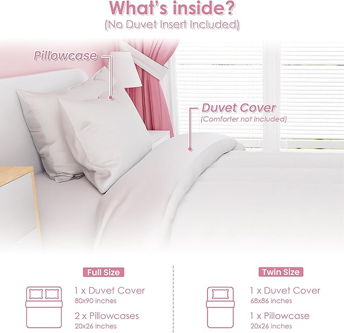 SANDJEST White Duvet Cover Sets Full Size for Kids Boys Girls, Incude 1 Polyester Comforter Cover 80x90 Inches and 2 Pillowcases 20x26 Inches, Comforter Not Included, Gift for Christmas Birthday