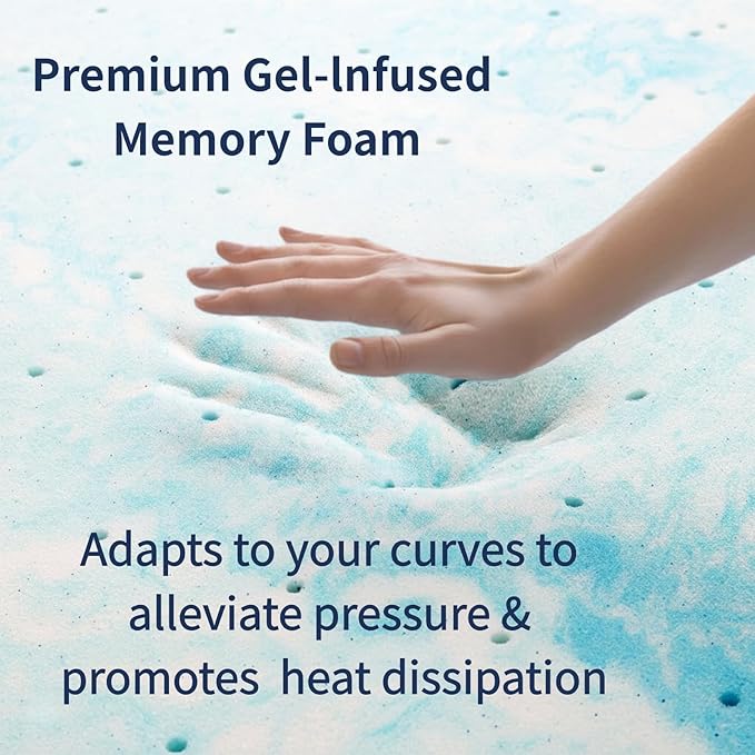 Ballad 3 Inch Gel Memory Foam Mattress Topper Twin XL Size, High Density Cooling Pad with Premium Removable Cover, Pressure Relief Bed Topper, (CertiPUR-US & Oeko-Tex Certified)