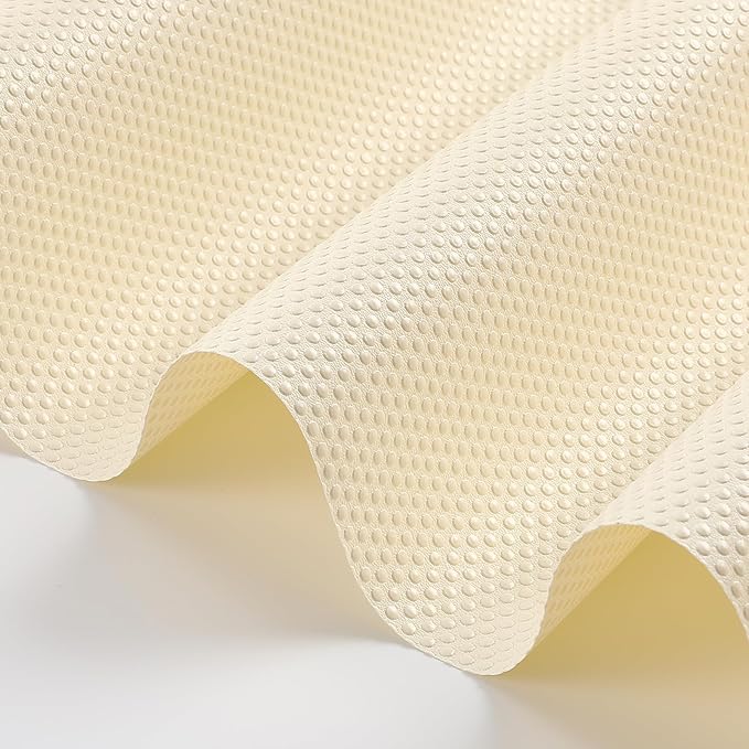 100% EVA Shelf Liner for Kitchen Cabinet, 24" x 120" Drawer Liners Non Adhesive Non Slip Waterproof Plastic Paper, Dresser Pantry Bathroom Refrigerator Protector, Cream