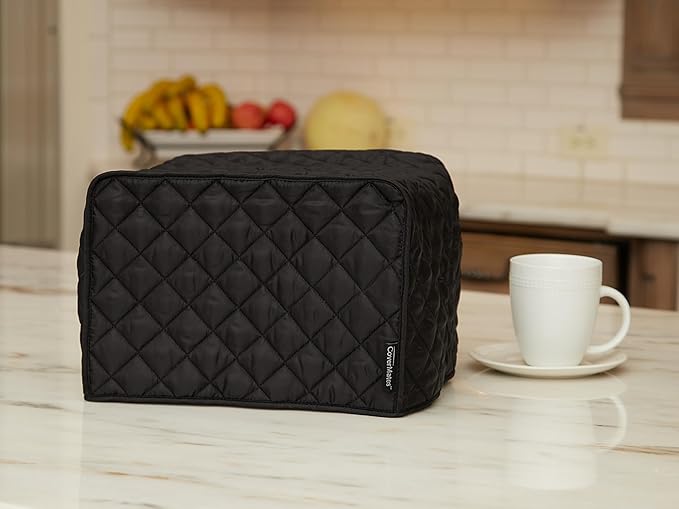 Covermates Keepsakes Toaster Cover - Dust Protection - Stain Resistant - Washable Appliance Cover, Black