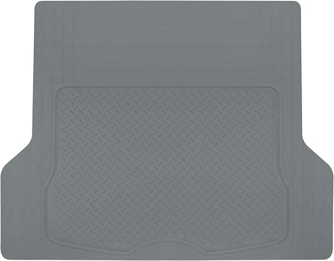 BDK Heavy Duty Rubber Cargo Mat Liner - All-Weather Trunk Protection, Trim-to-Fit Design for Cars, SUVs, Vans & Trucks - Non-Slip, Waterproof, Durable Cargo Floor Liner - 46" x 56.75" x 0.25" - Gray