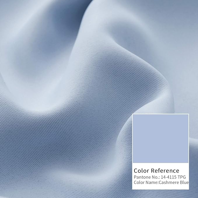 BGment Light Blue Blackout Curtains for Kitchen Cafe Window 34 x 36 Inch Length - Half Window Drape with Rod Pocket Thermal Insulated for Nursery Kids Bedroom Bathroom, 34 x 36 Inch, 2 Panels