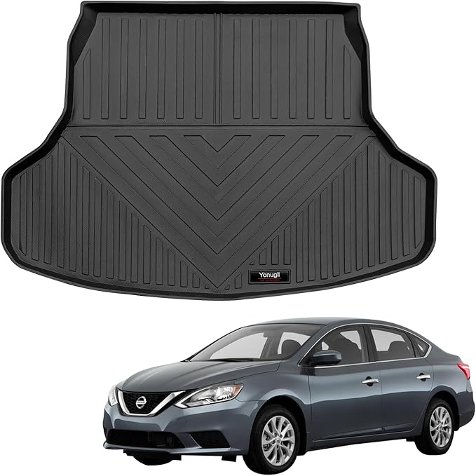 Custom Car Cargo Mats Trunk Liner All Weather TPE Protection Mat Accessories (for 2014-2019 Nissan Sentra)