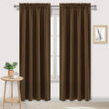 DWCN Blackout Curtains for Bedroom – Rod Pocket Thermal Insulated Noise Reducing Noise Reducing Drapes for Living Room, W 52 x L 95 Inch, 2 Panels, Brown