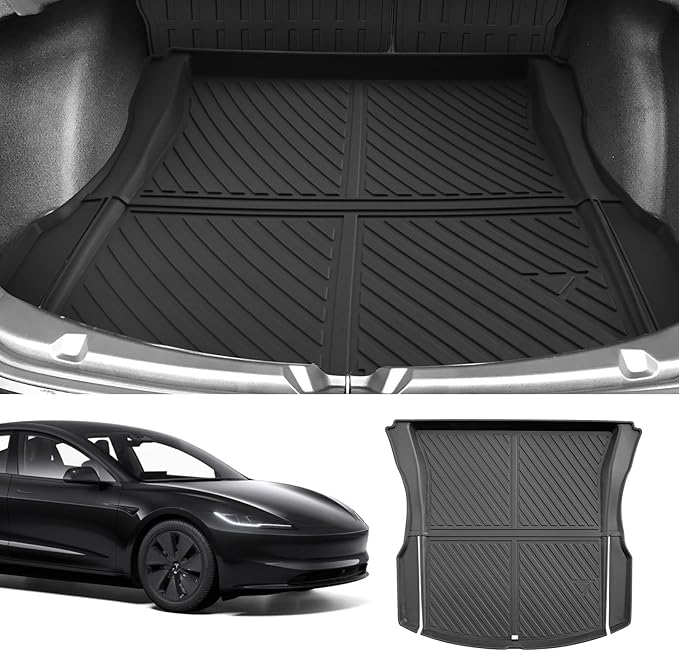 Custom Car Cargo Mats Trunk Liner All Weather TPE Protection for 2024 2025 2026 Tesla Model 3 Accessories (for 2024-2026 Tesla Model 3)
