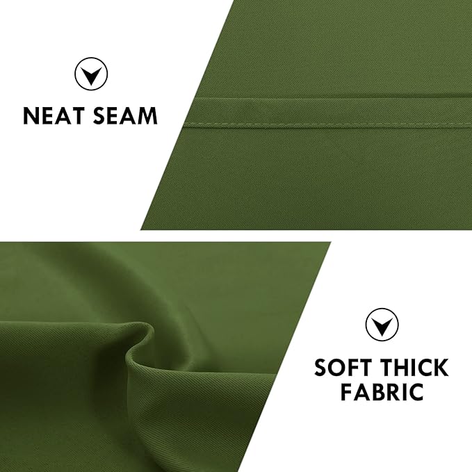 DWCN Blackout Curtains Room Darkening Thermal Insulated Bedroom Curtains Window Curtain Panels, 42 x 84 inches Long, Set of 2 Olive Green Rod Pocket Drapes