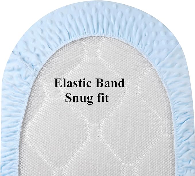 Dot Bassinet Sheet Set 2 Pack Stretch Fitted Bedside Sleeper Bassinet Sheets Sheets,Ultra Soft, for Baby Girls and Boys Light Blue, Panda