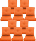 10-Piece Outdoor Patio Cushion Set - Fade & Water Resistant with Removable Olefin Cover, 22x24x4 Inch Memory Foam Cushions for Wicker Sectional Sofa – Orange/Buckle