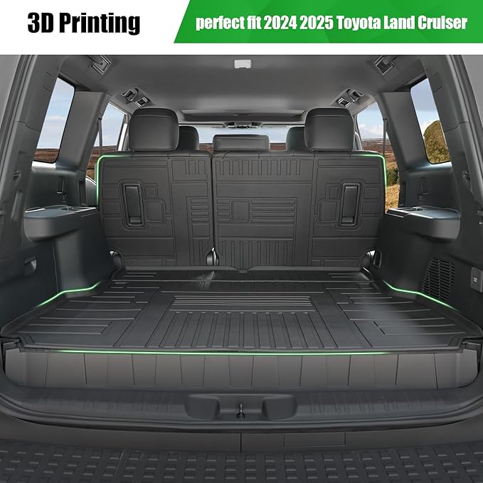 Floor Mats & Cargo Mat for 2024 2025 2026 Toyota Land Cruiser 5-seat, Including Backrest Mat, 4 Door Sill Protector, All Weather TPE Trunk Liner Seat Back Covers Accessories