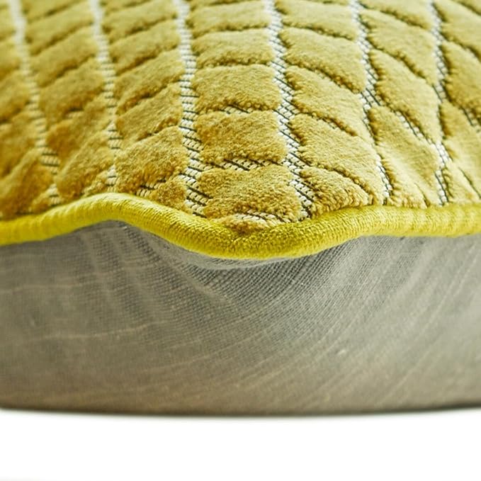 The HomeCentric Chartreuse Bed Runner for King/Queen/Twin Velvet Decorative Bed Scarf 53"x18" Bed Runner Without Pillow Cover, Geometric Bed Scarf Bedroom Décor Accent - Geolux Legacy Chartreuse