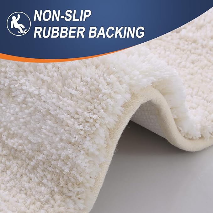 OLANLY Bathroom Runner Rugs 54x24, Extra Soft Absorbent Microfiber Bath Rugs, Rubber Backing, Quick Dry, Washable Bath Mats for Bathroom Floor, Tub and Shower, Home Decor Accessories, Light Beige