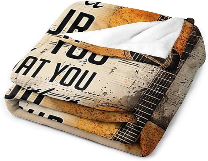 Guitar Music Blanket Gifts for Girls Women Men - Soft Warm Cozy Fleece Throw for Kids Adults - Couch Sofa Bed 40"x50"