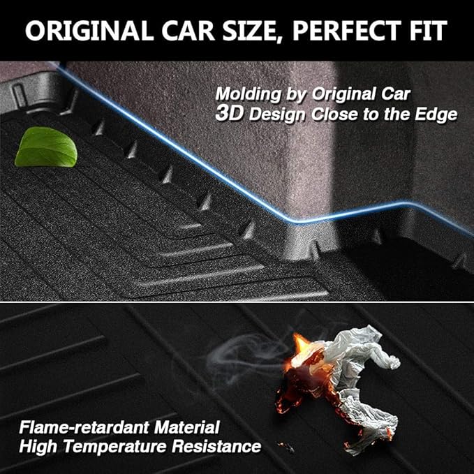 All Weather Rear Cargo Liners Trunk Tray Mats Protector Custom Compatible with KIA Sportage 2017 2018 2019 2020 2021 2022, 3D Waterproof Durable Odorless Flexible Black TPO Accessories